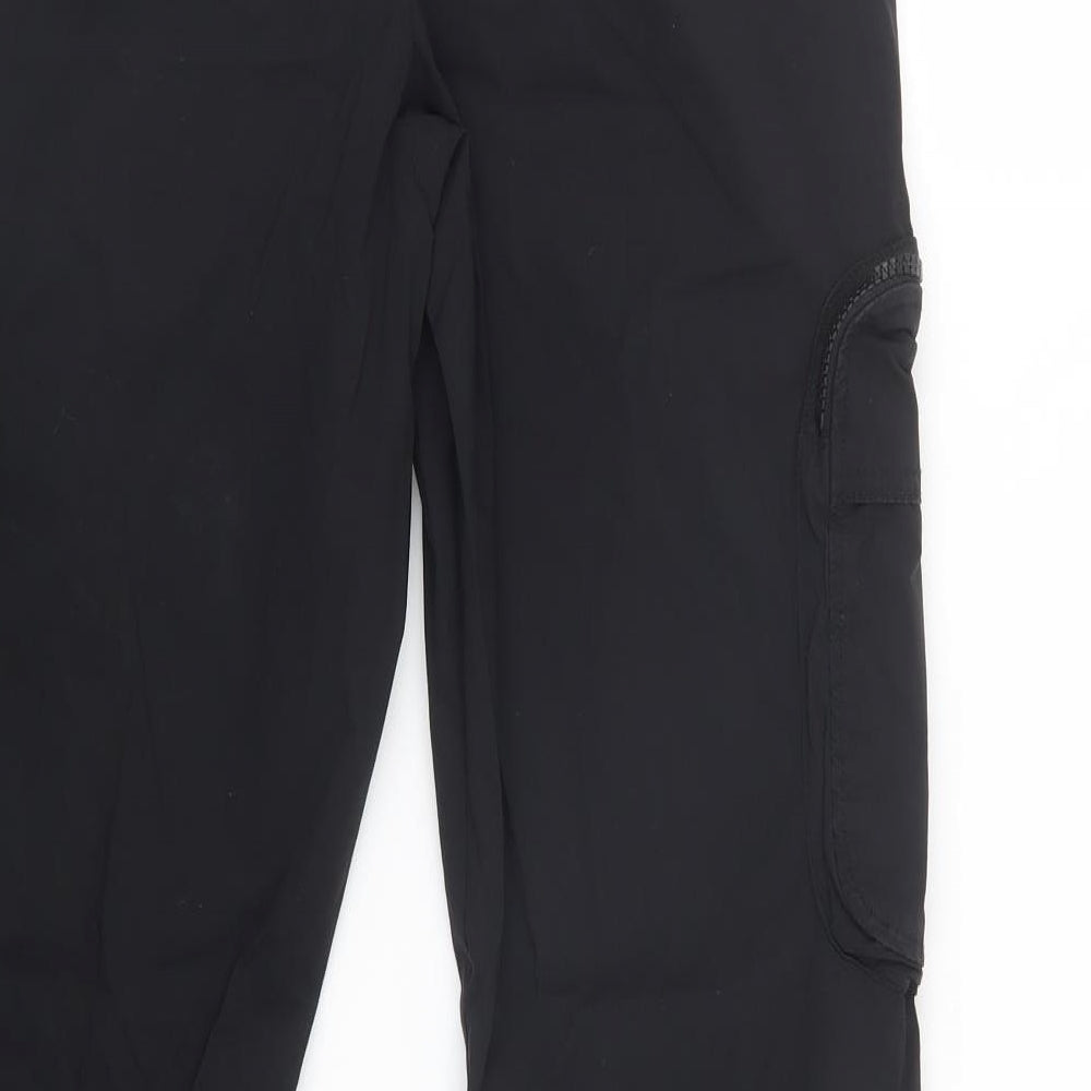 Primark Mens Black  Cotton Cargo Trousers Size S L32 in Regular Buckle