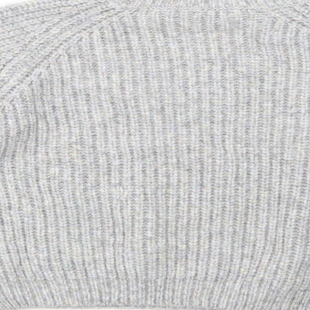 TU Womens Grey Mock Neck  Polyester Pullover Jumper Size 12
