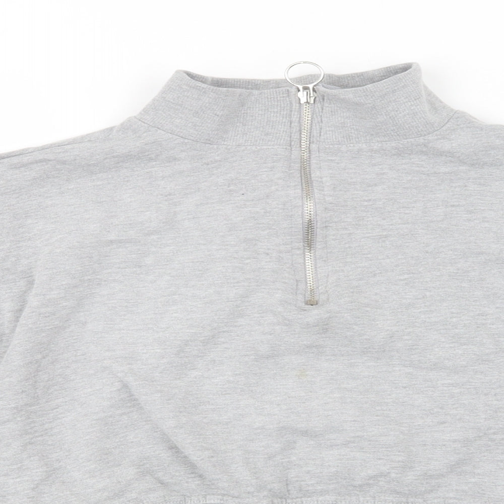 Missguided Womens Grey  Polyester Pullover Sweatshirt Size 14  Zip - Cropped