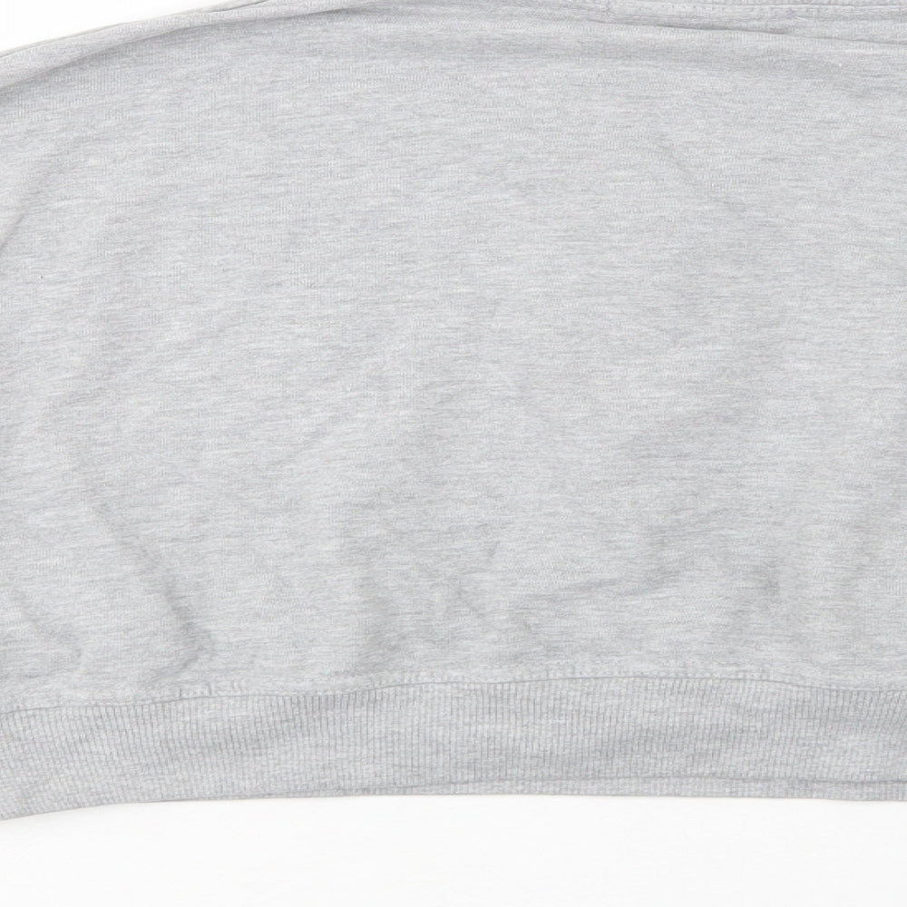 Missguided Womens Grey  Polyester Pullover Sweatshirt Size 14  Zip - Cropped