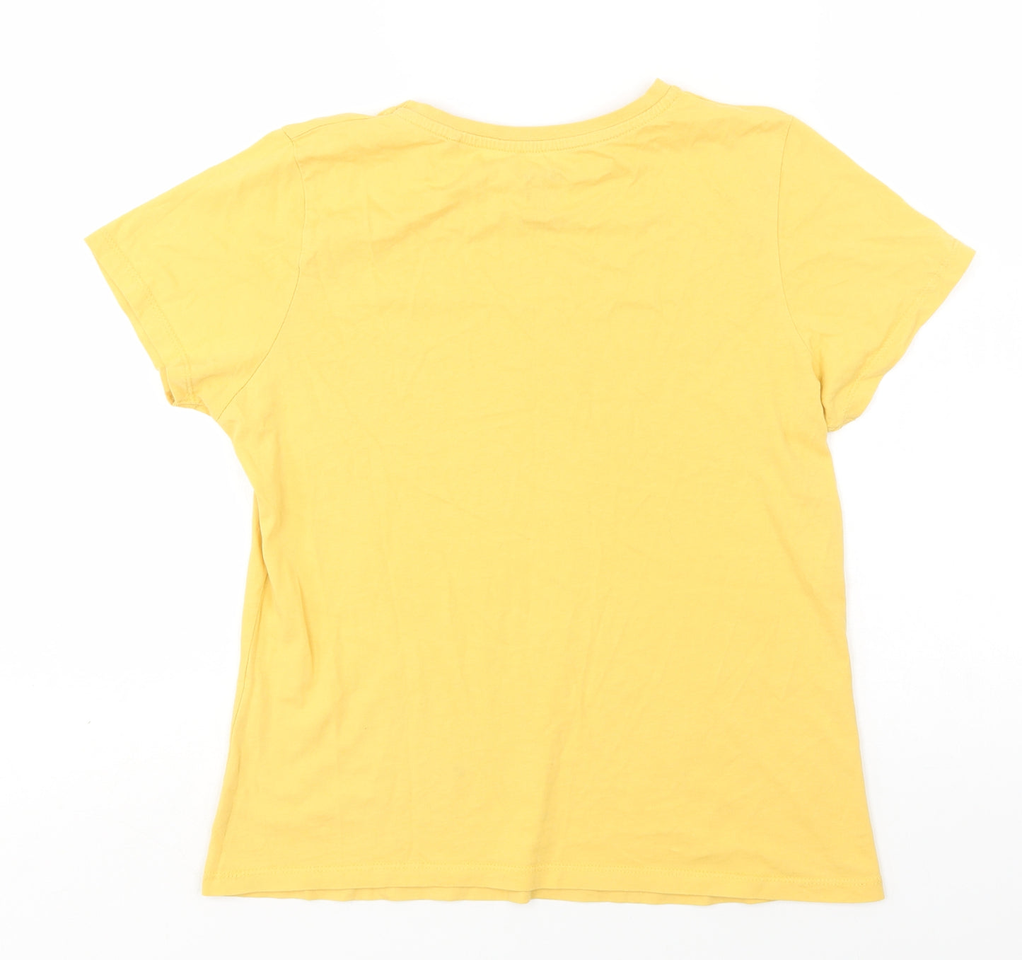 Primark Womens Yellow  Cotton Basic T-Shirt Size S Crew Neck - Winnie the Pooh