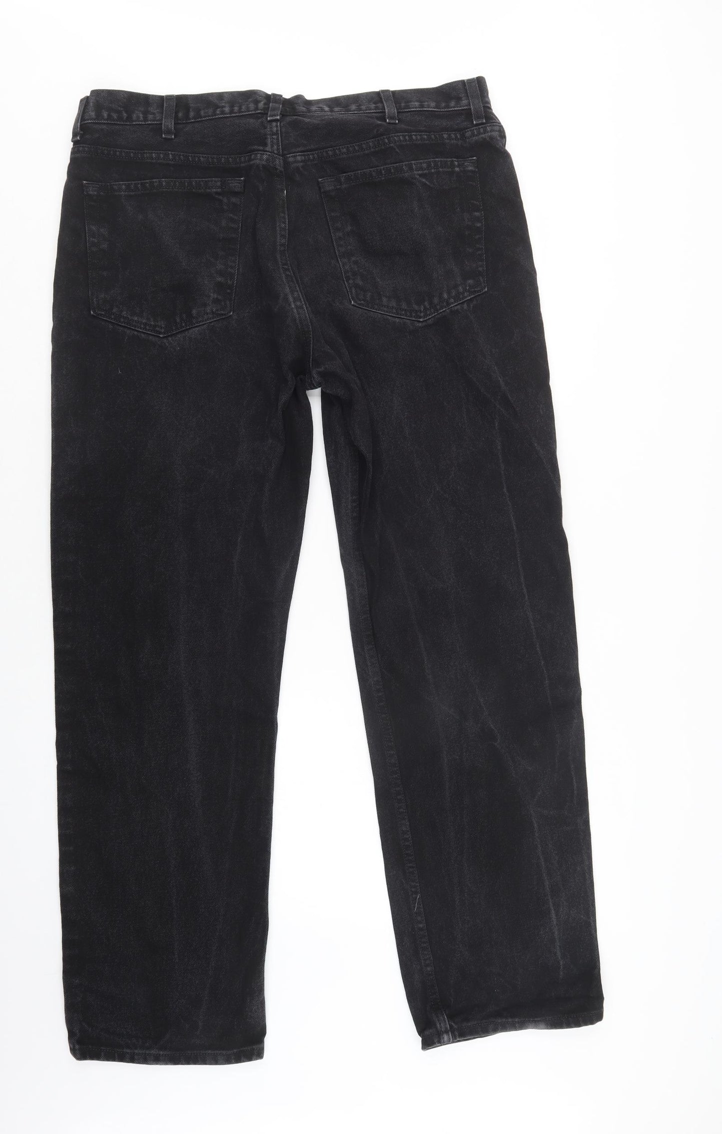 Faded Glory Mens Black  Cotton Bootcut Jeans Size 38 L32 in Regular Button