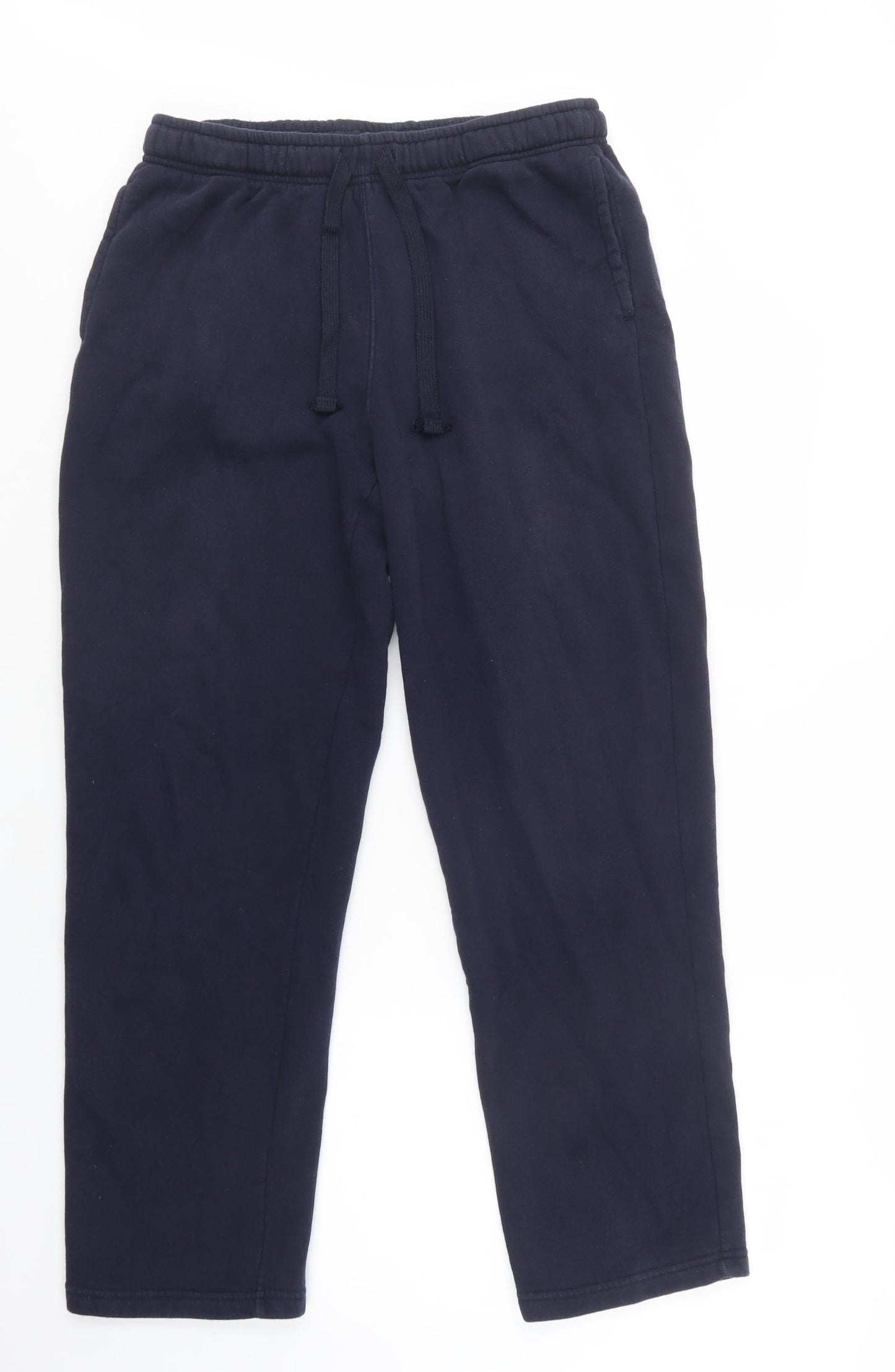 M<atalan Mens Blue  Cotton Jogger Trousers Size L L31 in Regular Drawstring