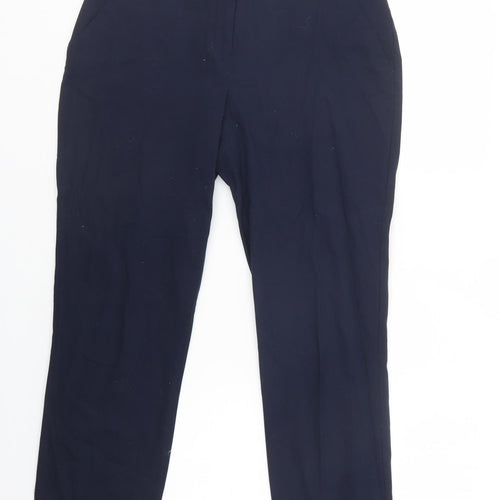 Dorothy Perkins Womens Blue  Cotton Chino Trousers Size 10 L28 in Regular Hook & Loop