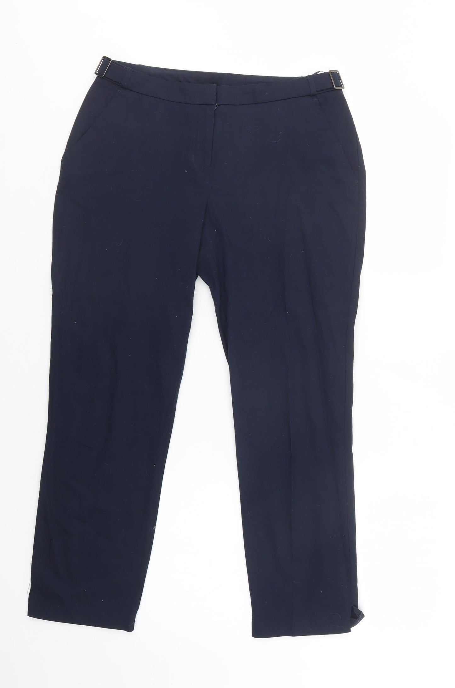 Dorothy Perkins Womens Blue  Cotton Chino Trousers Size 10 L28 in Regular Hook & Loop
