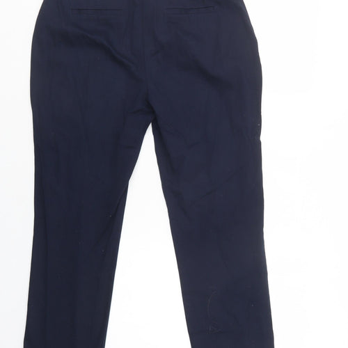 Dorothy Perkins Womens Blue  Cotton Chino Trousers Size 10 L28 in Regular Hook & Loop