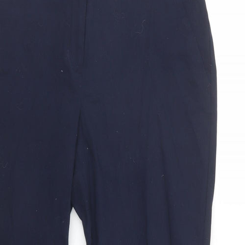 Dorothy Perkins Womens Blue  Cotton Chino Trousers Size 10 L28 in Regular Hook & Loop