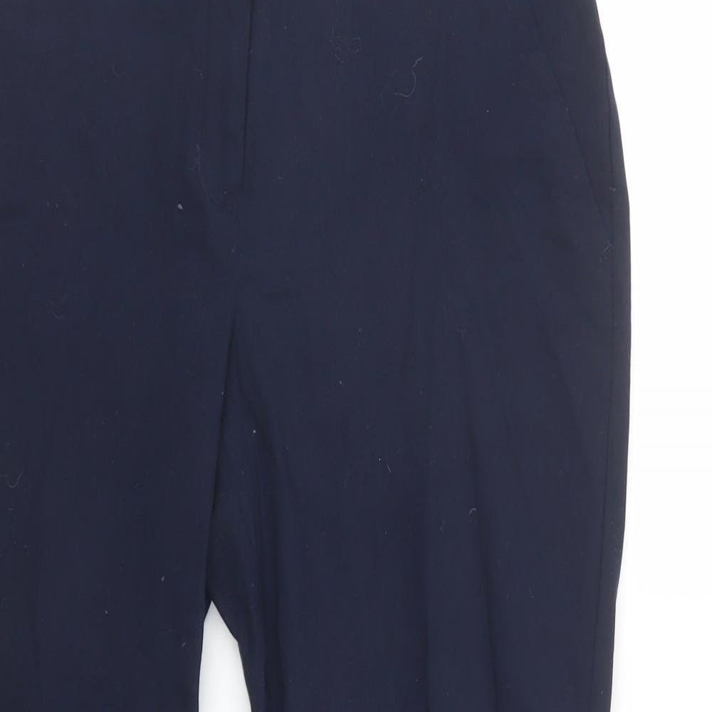 Dorothy Perkins Womens Blue  Cotton Chino Trousers Size 10 L28 in Regular Hook & Loop