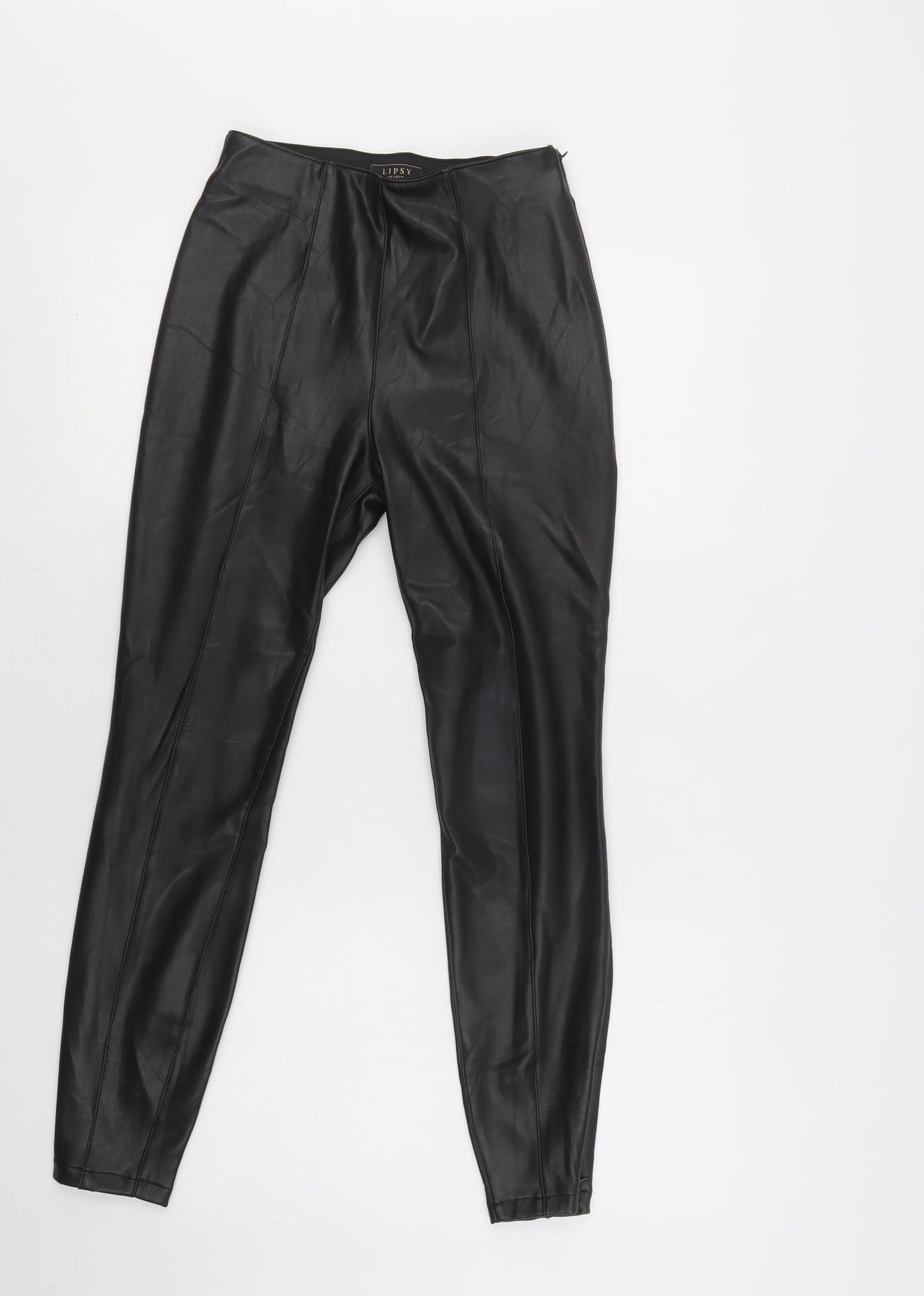 Lipsy London Womens Black   Jegging Leggings Size 8 L29 in   - Faux Leather