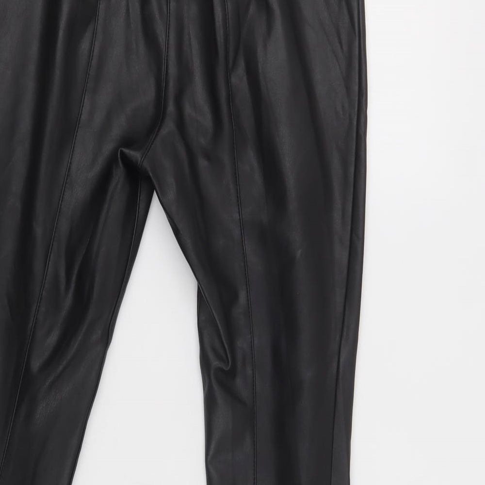 Lipsy London Womens Black   Jegging Leggings Size 8 L29 in   - Faux Leather