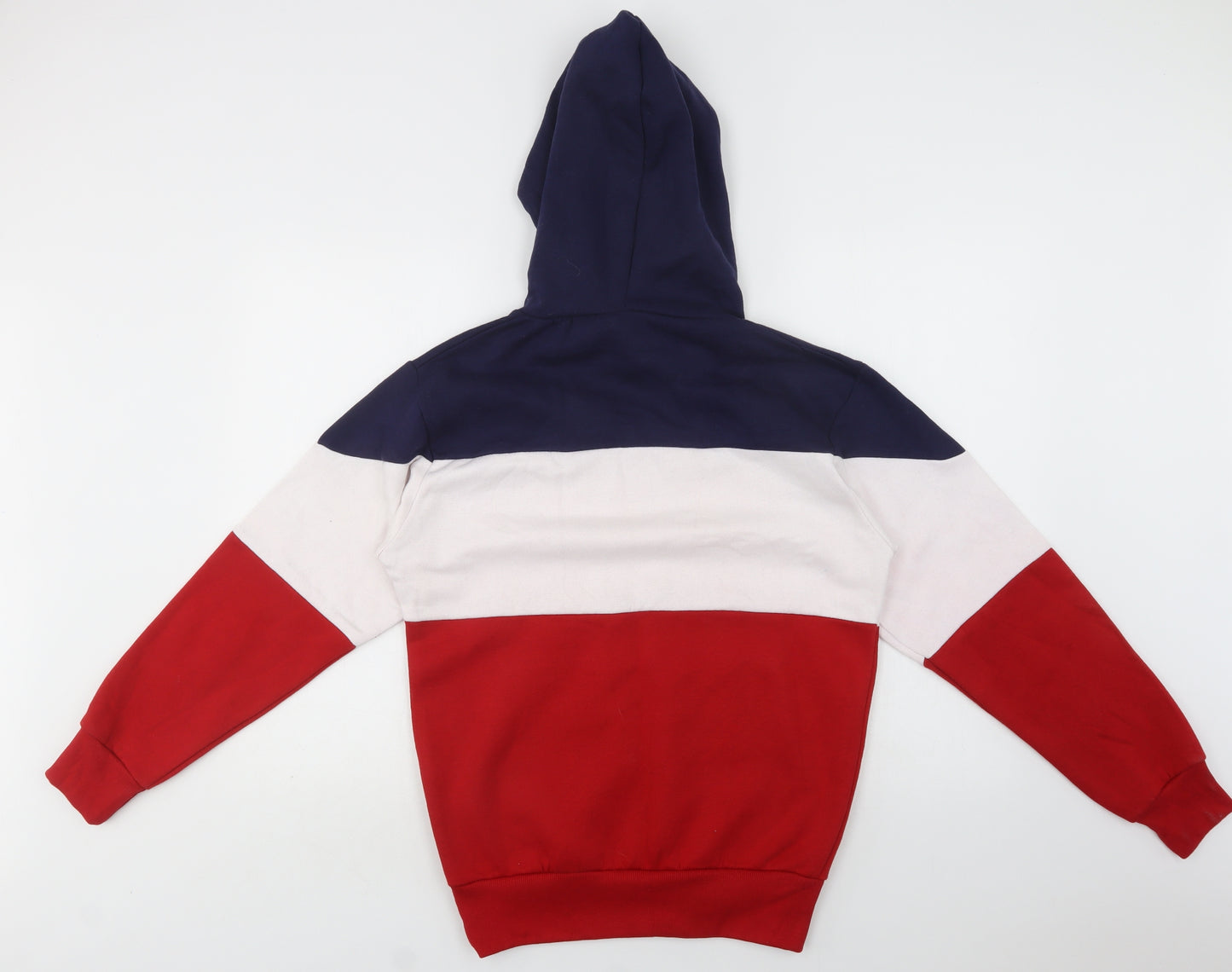 Preworn Womens Multicoloured Colourblock Polyester Pullover Hoodie Size M