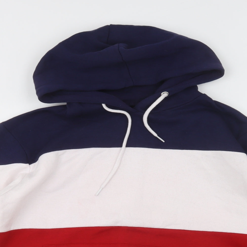 Preworn Womens Multicoloured Colourblock Polyester Pullover Hoodie Size M