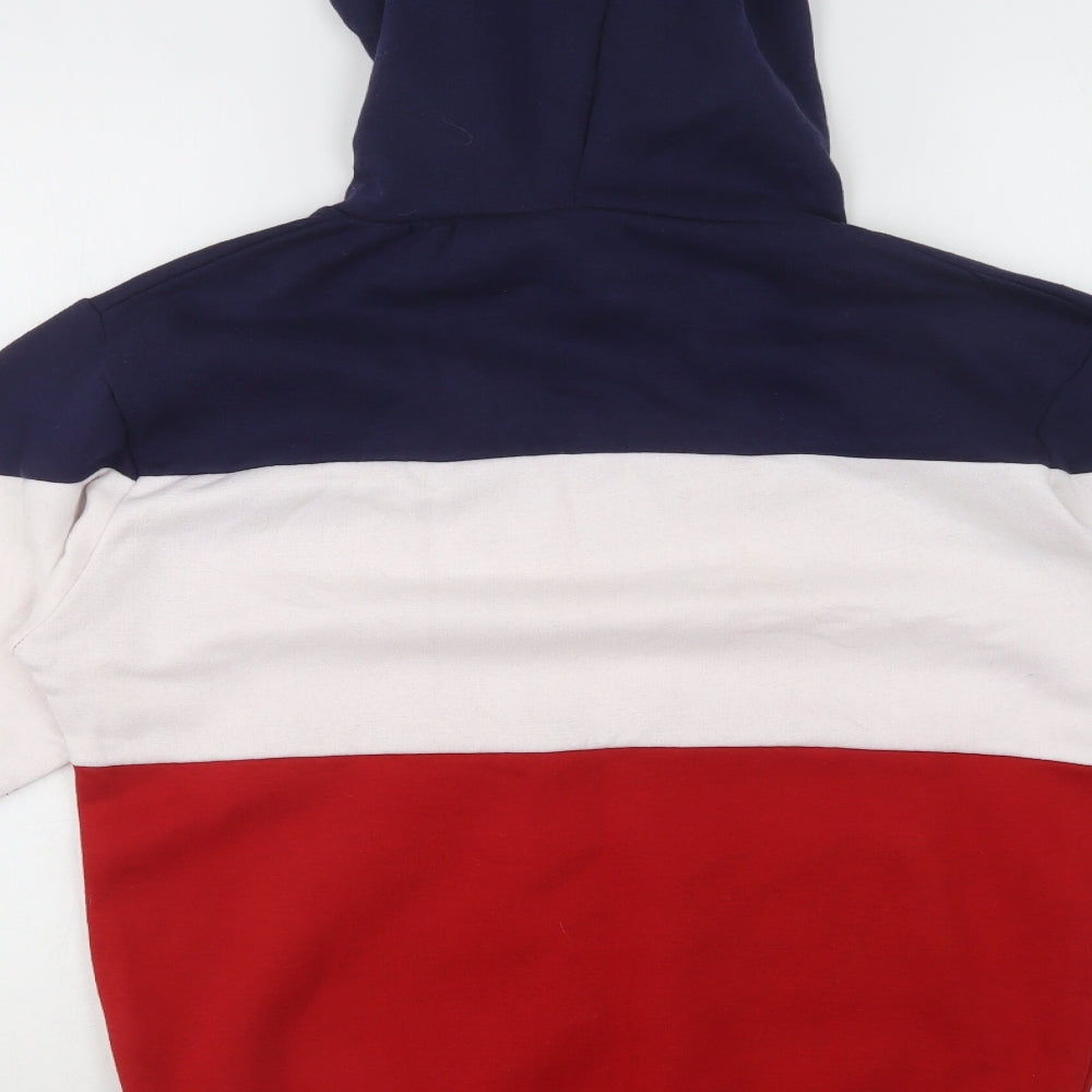 Preworn Womens Multicoloured Colourblock Polyester Pullover Hoodie Size M