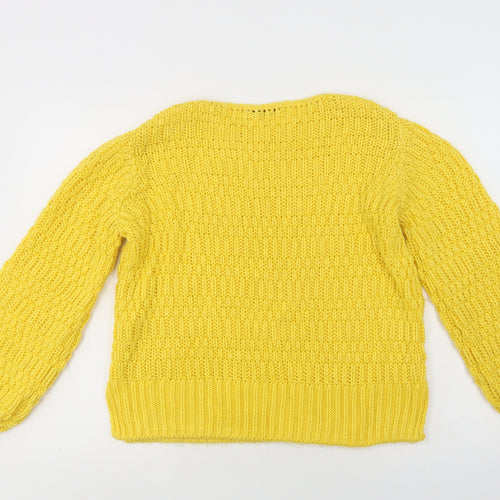 George Womens Yellow Boat Neck  Acrylic Pullover Jumper Size 8
