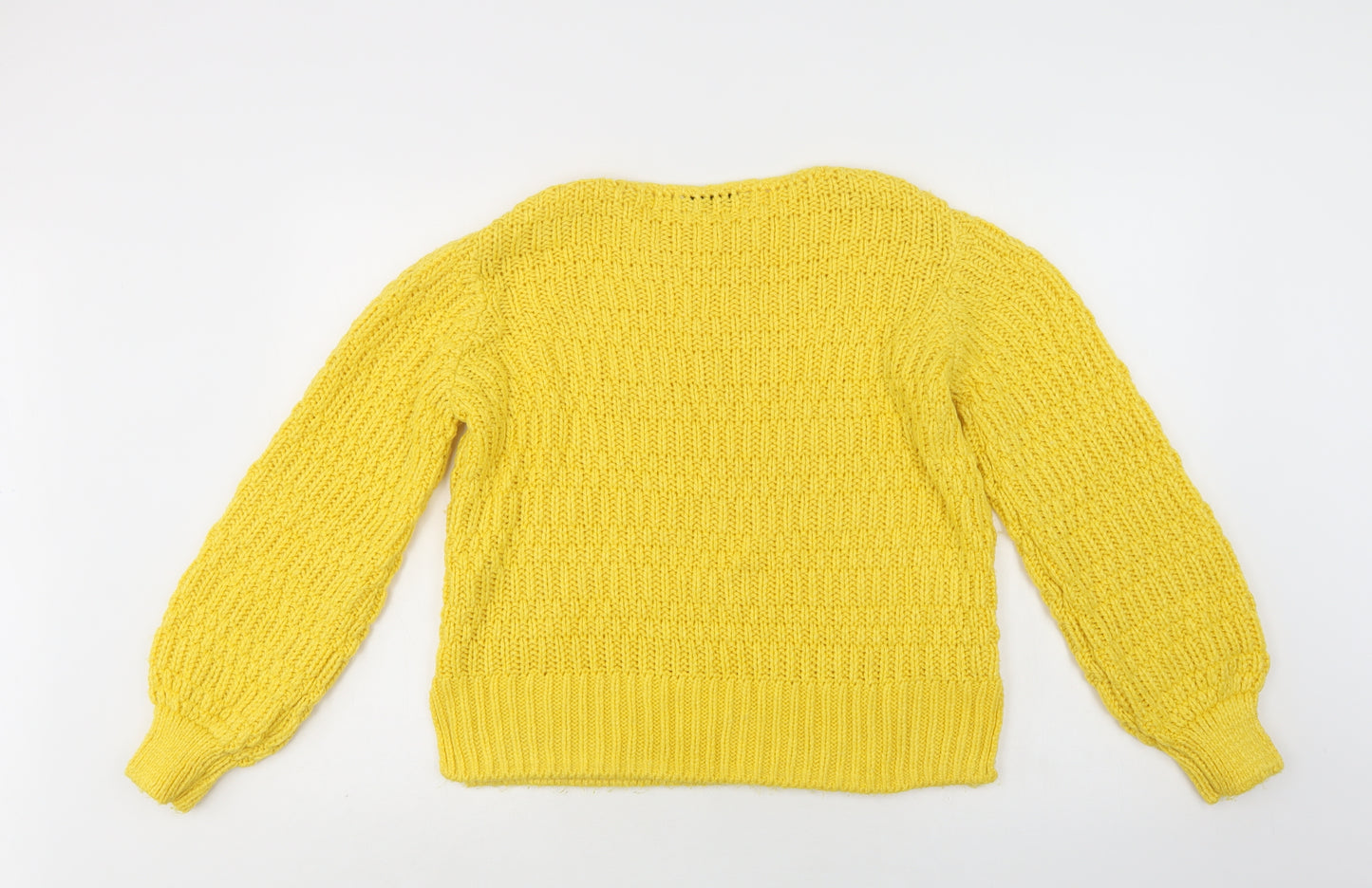 George Womens Yellow Boat Neck  Acrylic Pullover Jumper Size 8