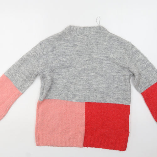 NEXT Womens Grey Crew Neck  Acrylic Pullover Jumper Size S
