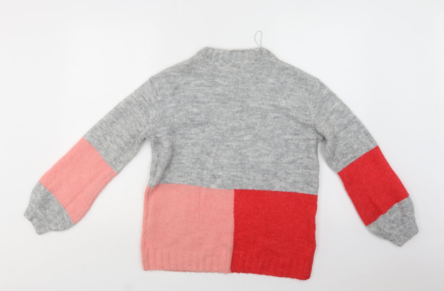 NEXT Womens Grey Crew Neck  Acrylic Pullover Jumper Size S