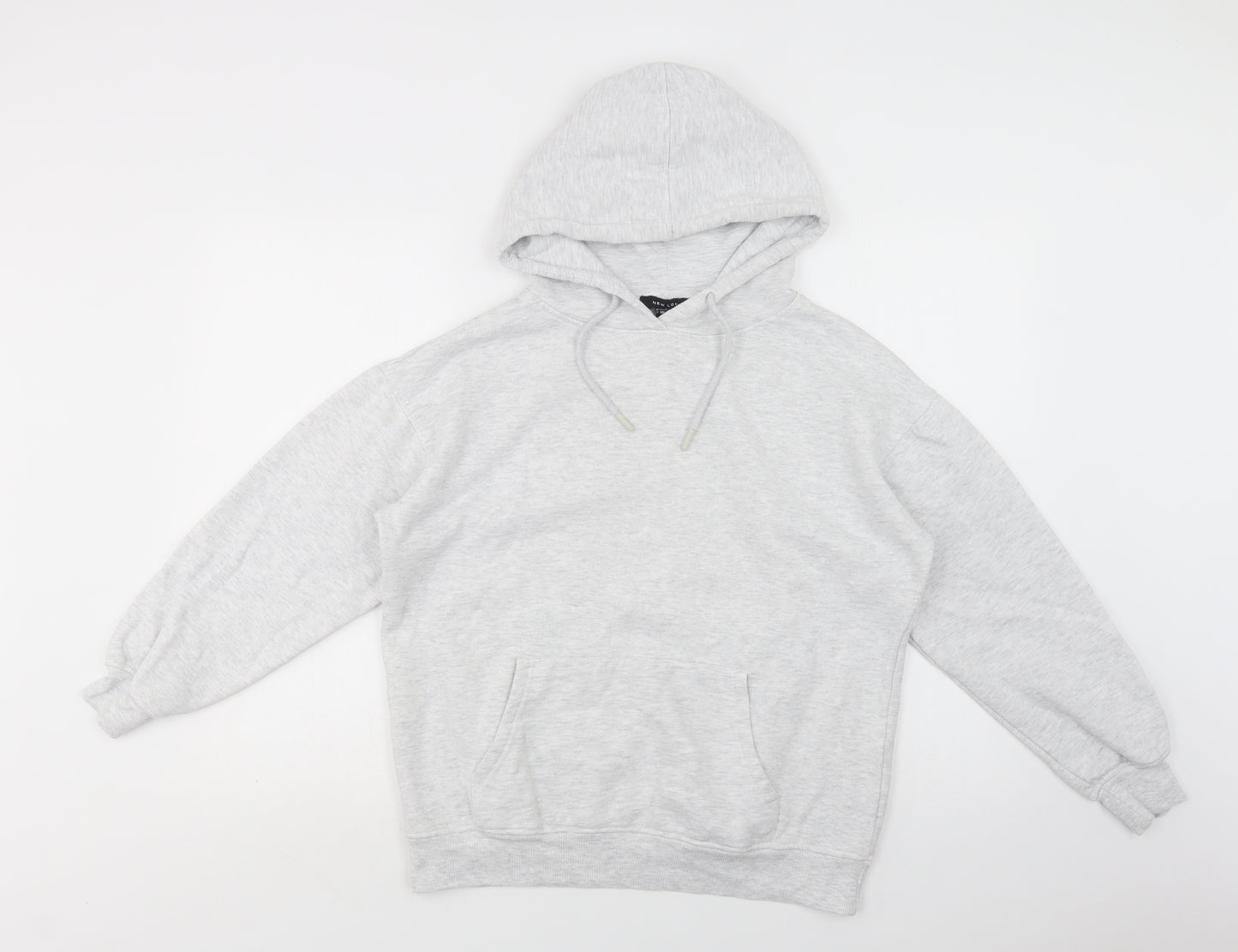 New Look Womens Grey  Cotton Pullover Hoodie Size S