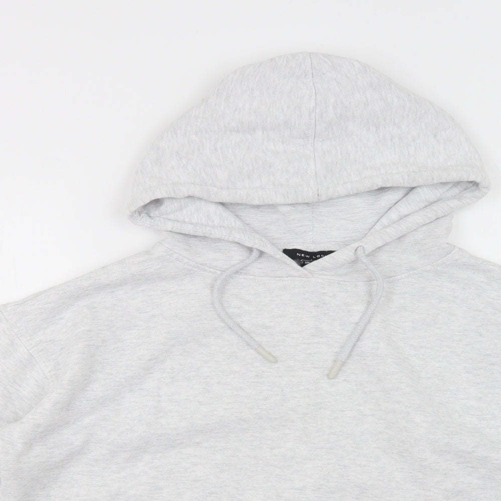 New Look Womens Grey  Cotton Pullover Hoodie Size S