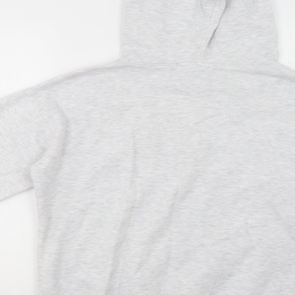 New Look Womens Grey  Cotton Pullover Hoodie Size S