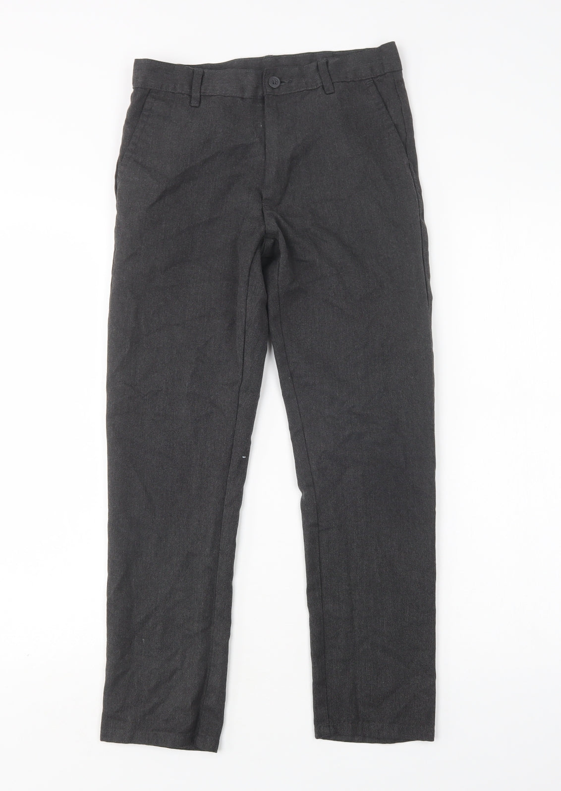 NEXT Boys Grey  Polyester Dress Pants Trousers Size 11 Years  Regular Button - School Wear