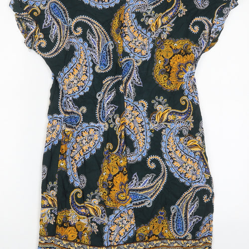 Dorothy Perkins Womens Multicoloured Paisley Viscose Mini  Size 8  Round Neck Zip