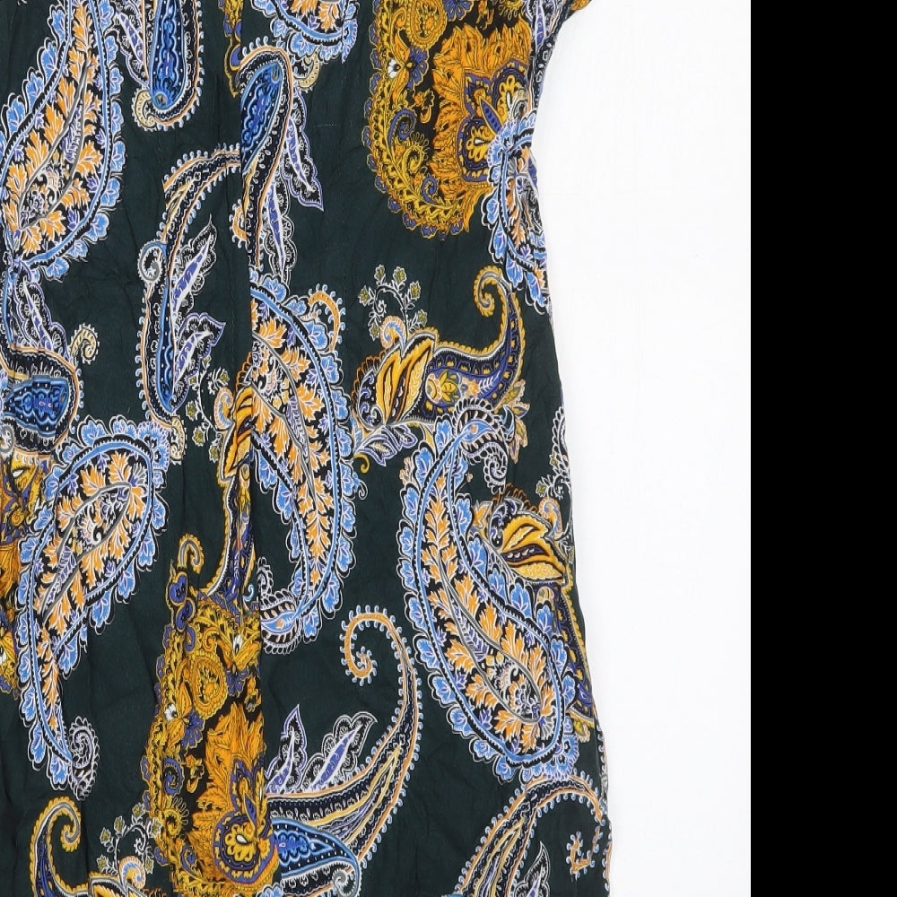 Dorothy Perkins Womens Multicoloured Paisley Viscose Mini  Size 8  Round Neck Zip