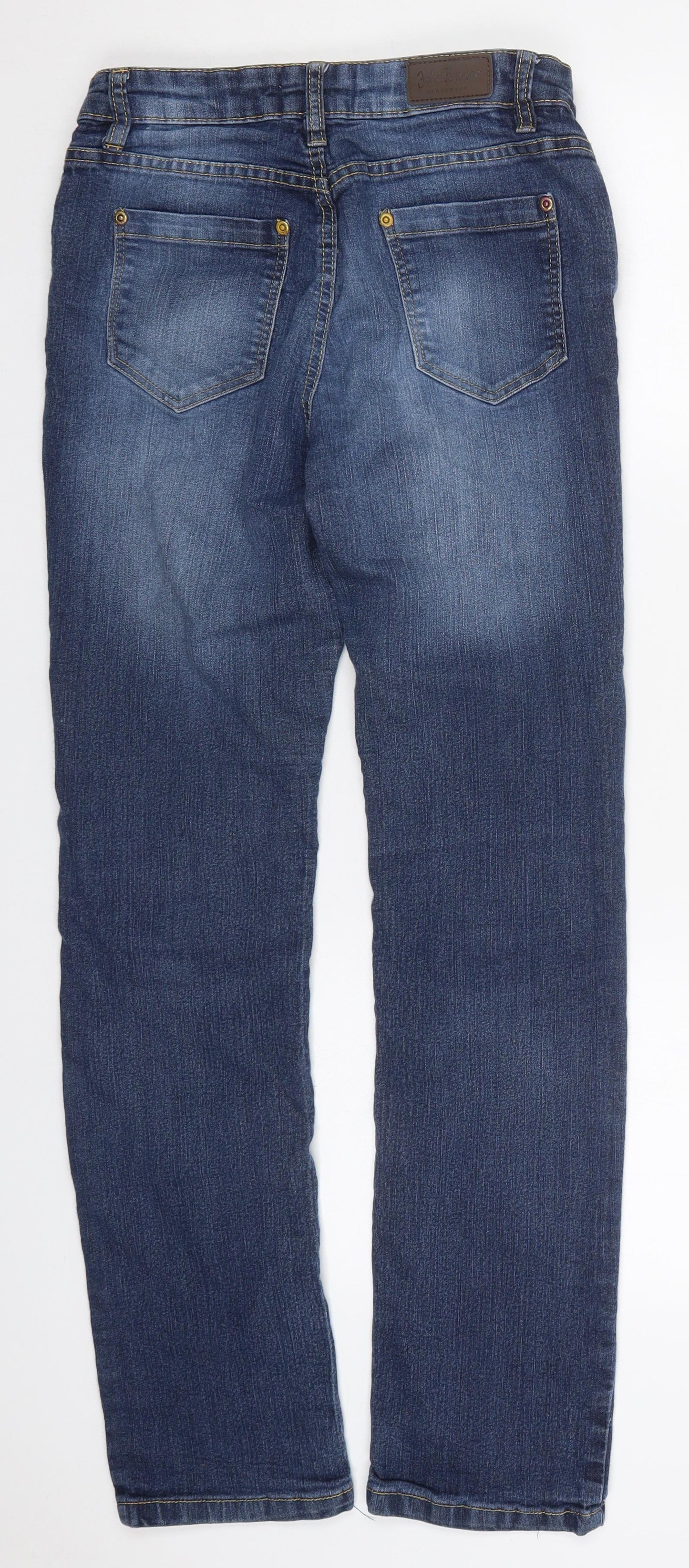 John Baner Womens Blue  Cotton Straight Jeans Size 10 L30 in Regular Button