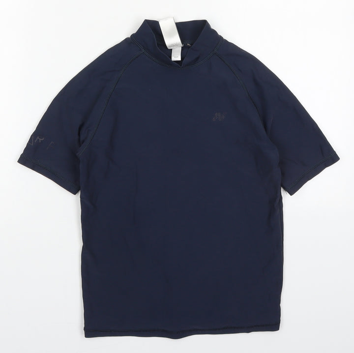NEXT Boys Blue  Nylon Basic T-Shirt Size 10 Years Round Neck Pullover