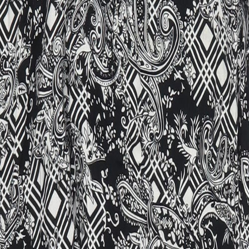 Osha Womens Black Paisley Viscose Trousers  Size 28 in L26 in Regular Drawstring
