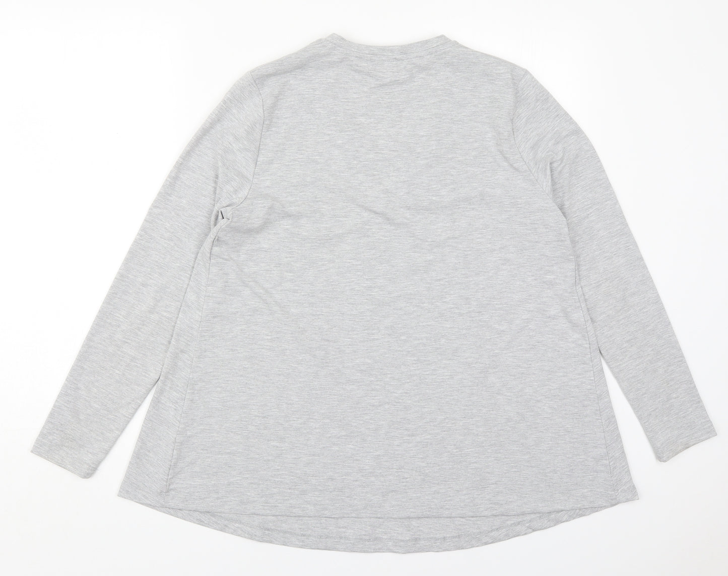 Savida Womens Grey  Viscose Basic T-Shirt Size L V-Neck