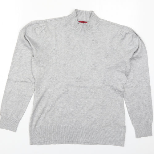 Love Scarlett Womens Grey High Neck  Polyester Pullover Jumper Size M
