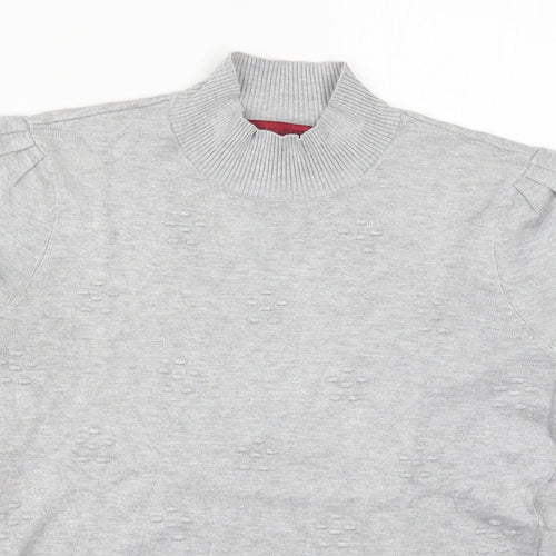 Love Scarlett Womens Grey High Neck  Polyester Pullover Jumper Size M
