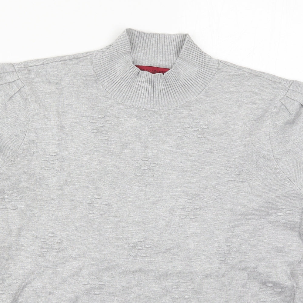 Love Scarlett Womens Grey High Neck  Polyester Pullover Jumper Size M