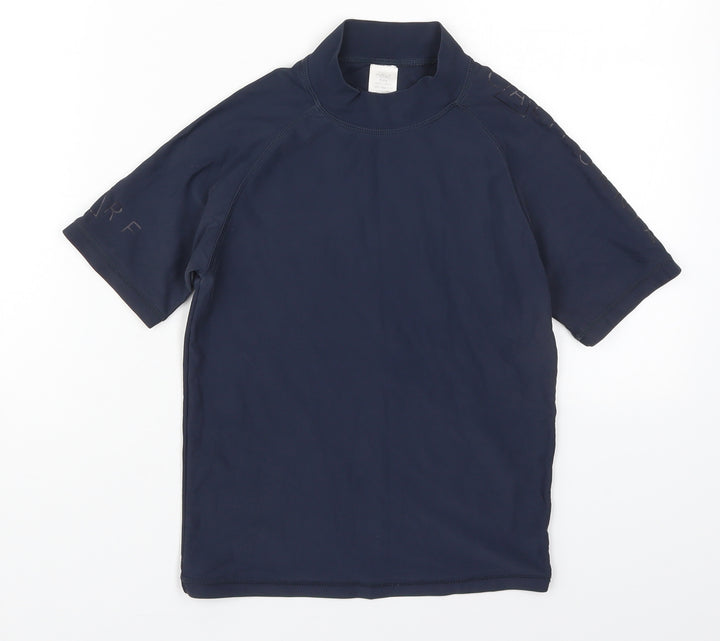NEXT Boys Blue  Nylon Basic T-Shirt Size 9 Years Round Neck Pullover