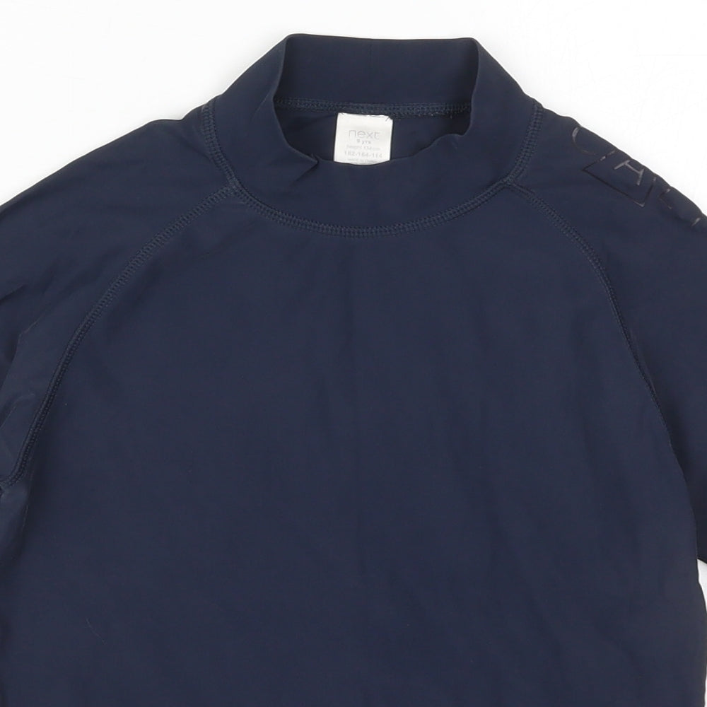 NEXT Boys Blue  Nylon Basic T-Shirt Size 9 Years Round Neck Pullover