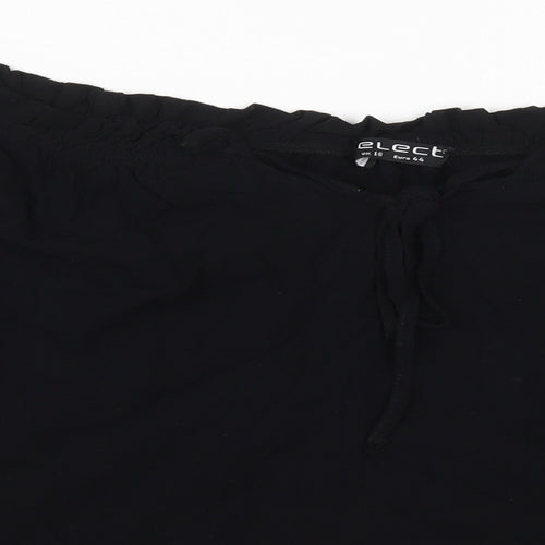 Select Womens Black  Viscose Basic Blouse Size 16 Off the Shoulder