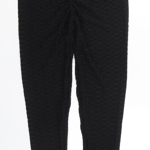 Preworn Womens Black  Nylon Carrot Leggings Size L L29 in