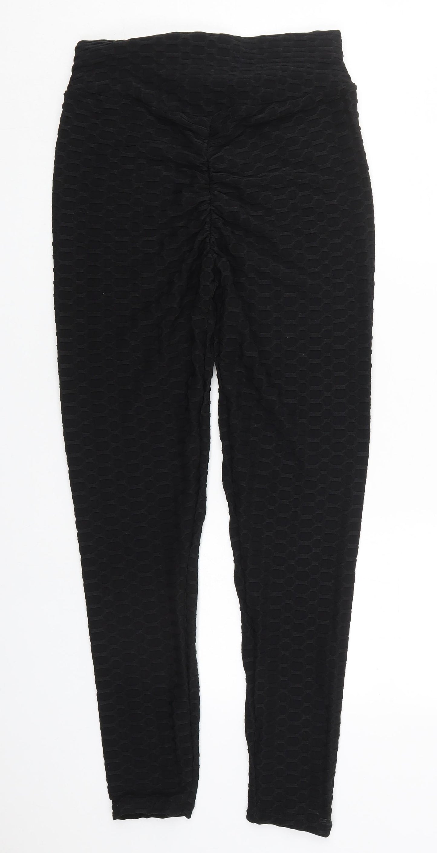 Preworn Womens Black  Nylon Carrot Leggings Size L L29 in