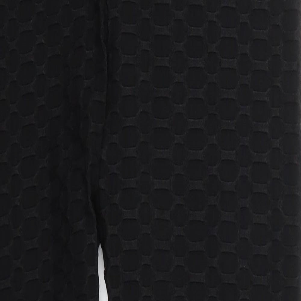 Preworn Womens Black  Nylon Carrot Leggings Size L L29 in
