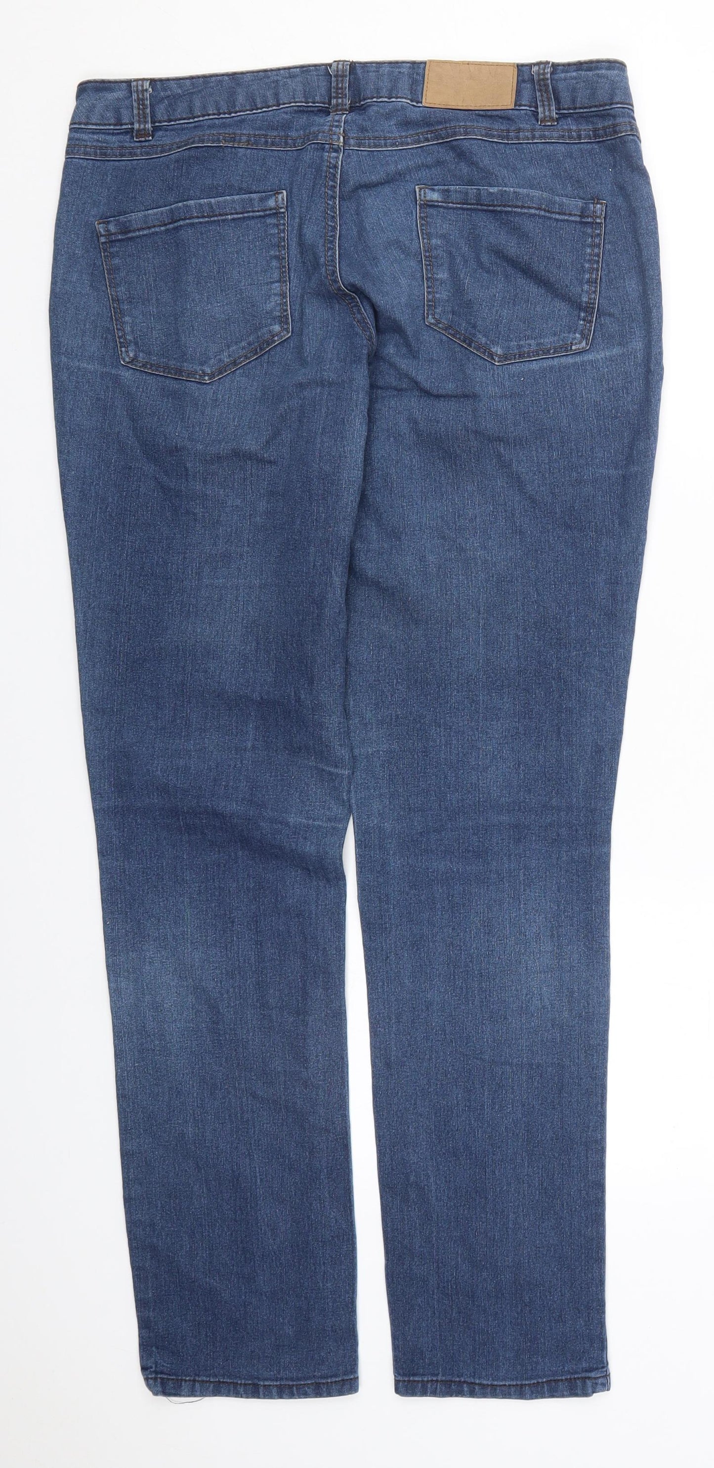 Dorothy Perkins Womens Blue  Cotton Skinny Jeans Size 12 L32 in Regular Button