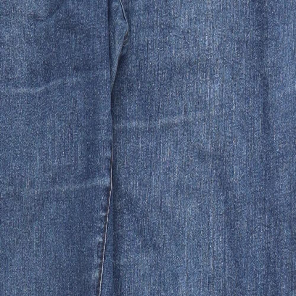 Dorothy Perkins Womens Blue  Cotton Skinny Jeans Size 12 L32 in Regular Button