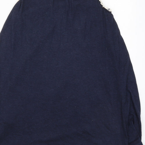New Look Womens Blue  Viscose Basic Tank Size 10 Round Neck