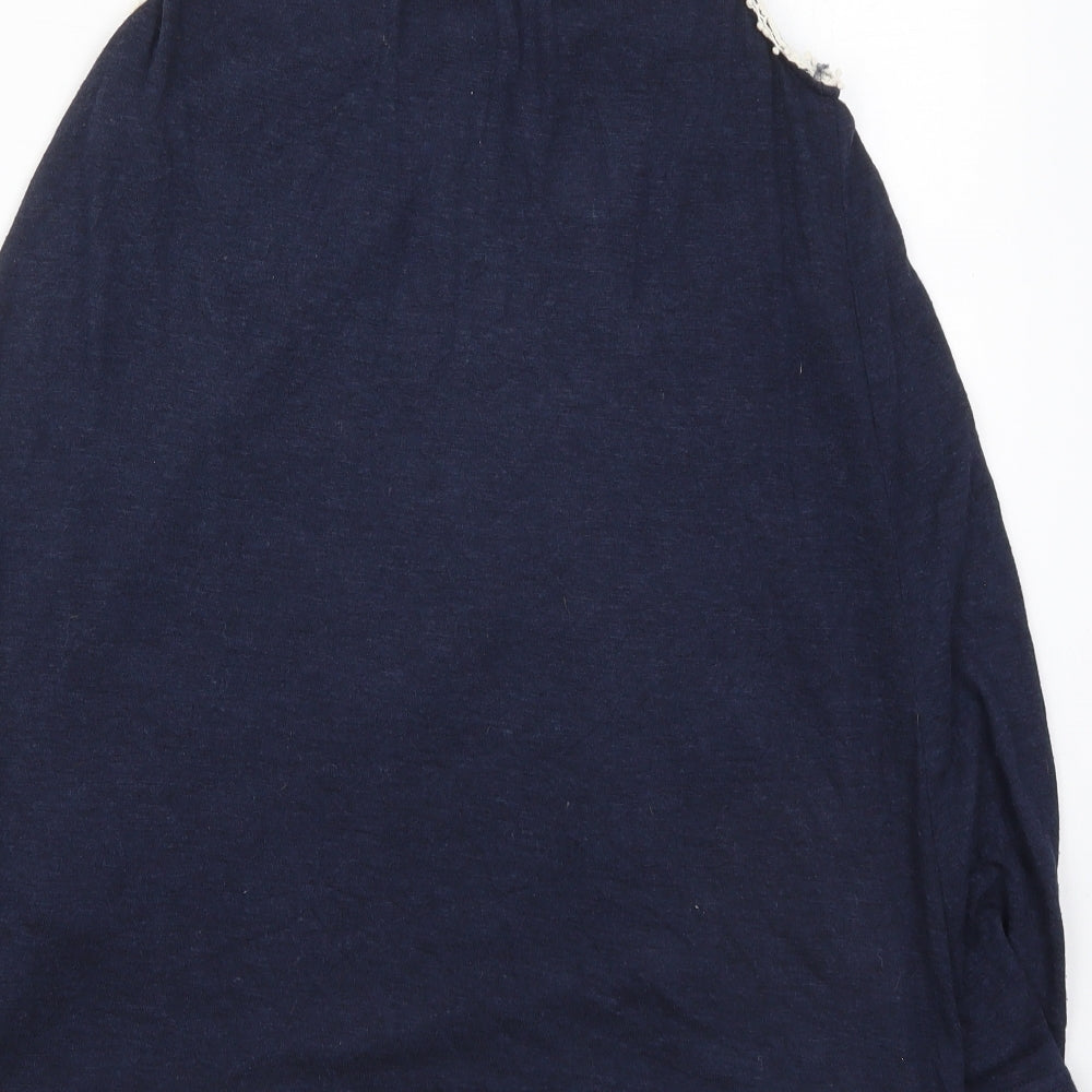 New Look Womens Blue  Viscose Basic Tank Size 10 Round Neck
