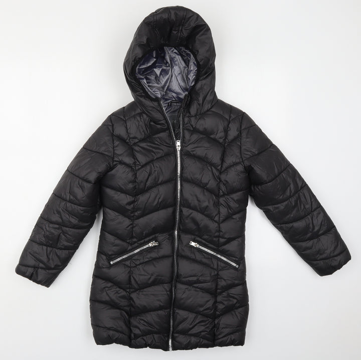 NEXT Girls Black   Quilted Coat Size 10 Years  Zip