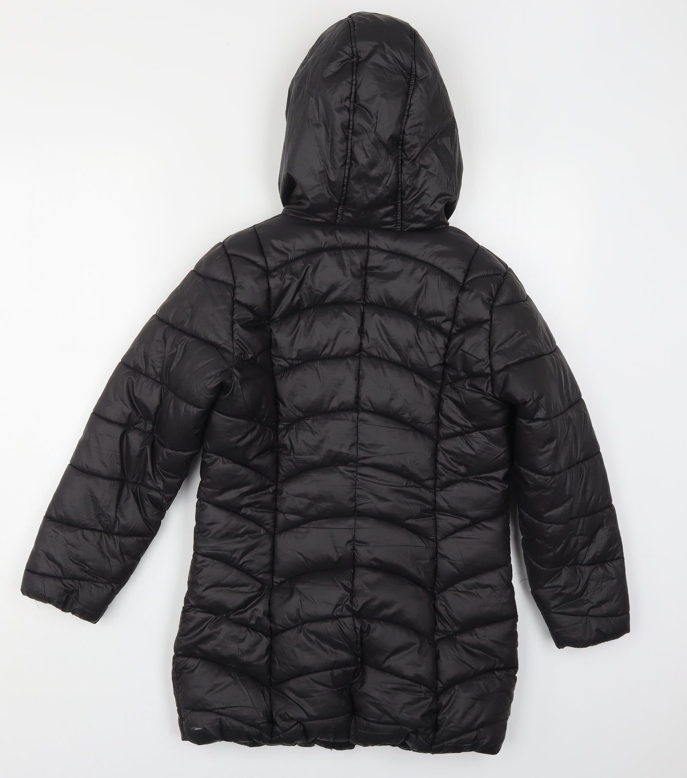 NEXT Girls Black   Quilted Coat Size 10 Years  Zip