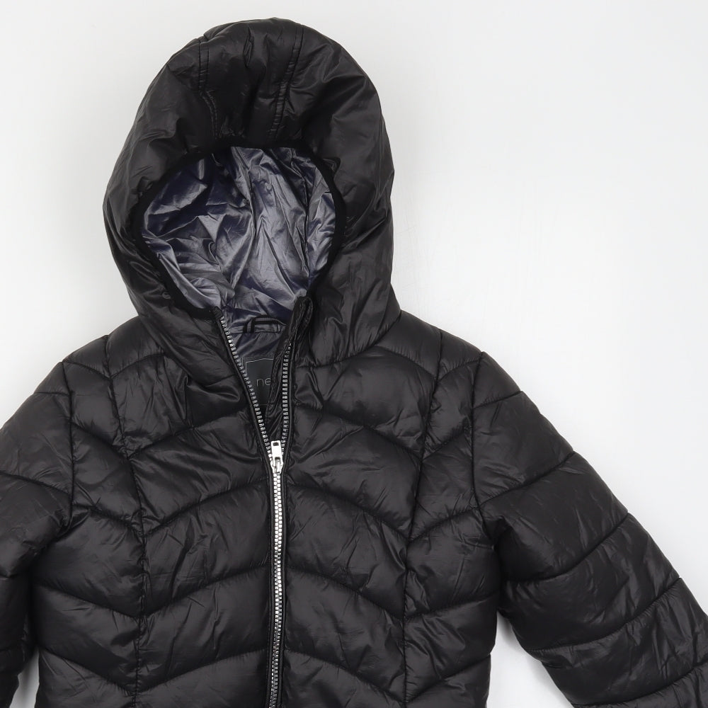 NEXT Girls Black   Quilted Coat Size 10 Years  Zip