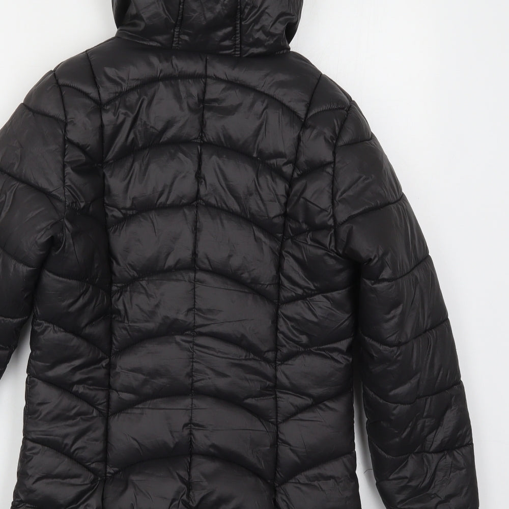 NEXT Girls Black   Quilted Coat Size 10 Years  Zip
