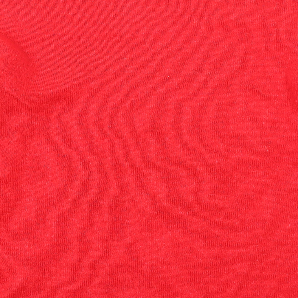 New Look Womens Red Round Neck  Acrylic Pullover Jumper Size S   - Have a Lazy Christmas