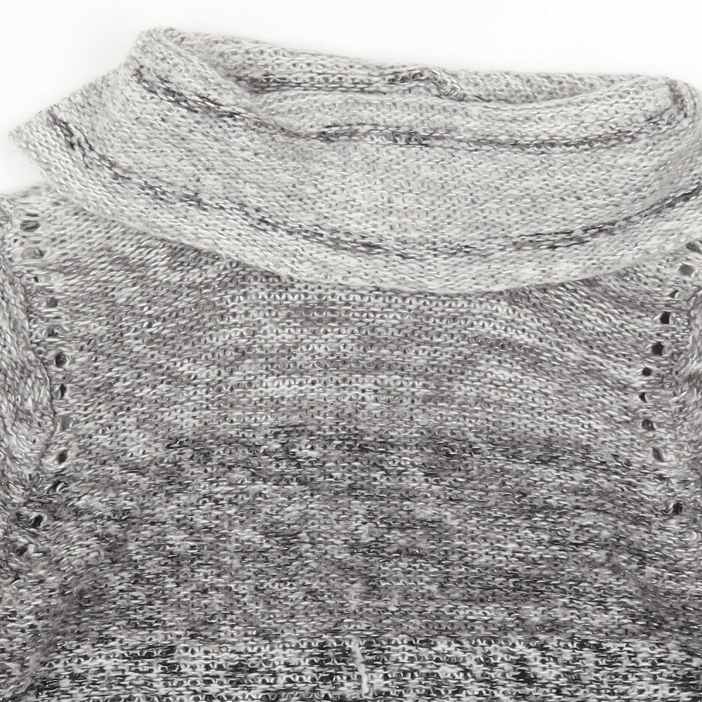 New Look Womens Grey Roll Neck  Acrylic Pullover Jumper Size 14